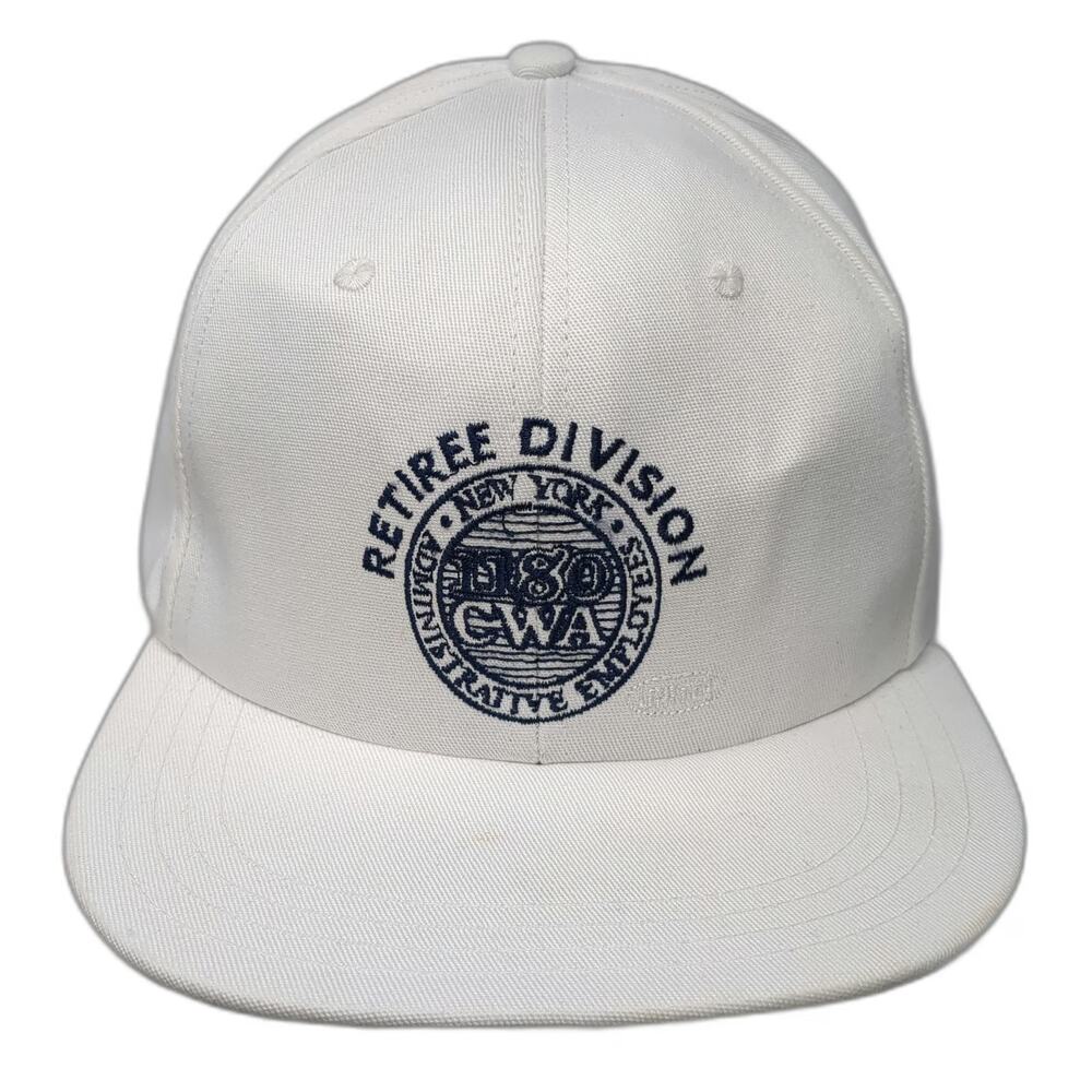 Unionwear Snapback White Blue One Size Union Made USA L1180 CWA Retiree Hat